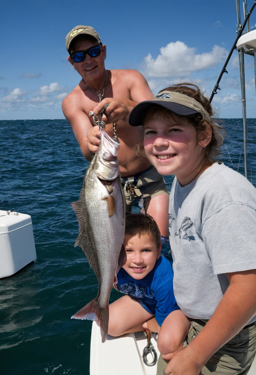 How long should a family deep-sea fishing trip be editorial visual